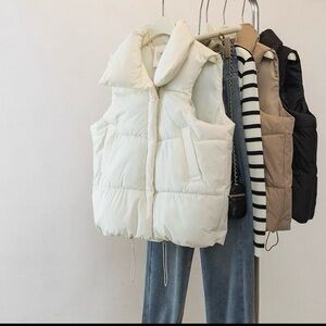 Stylish White Puffer Vest